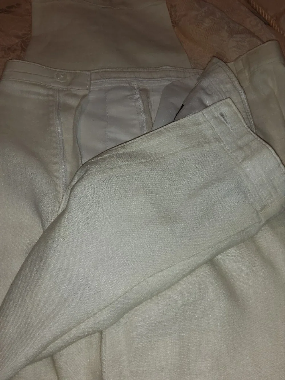 Men's Cream Pleated Dress Pants by